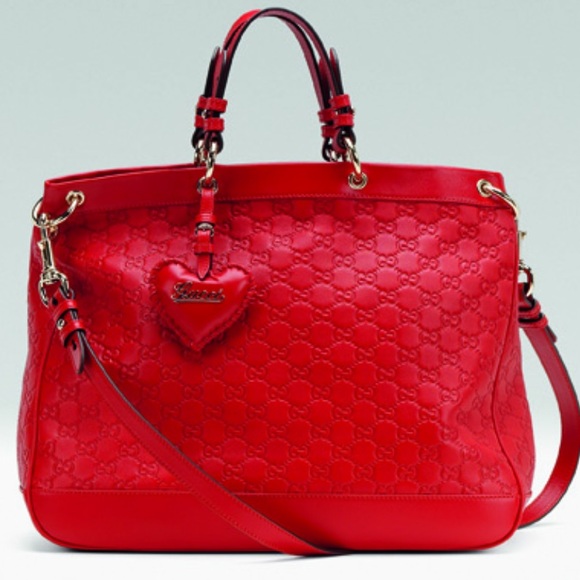 ❤️ Authentic Rare Large Gucci Red Leather Guccissma Valentine’s Collections - Picture 13 of 14